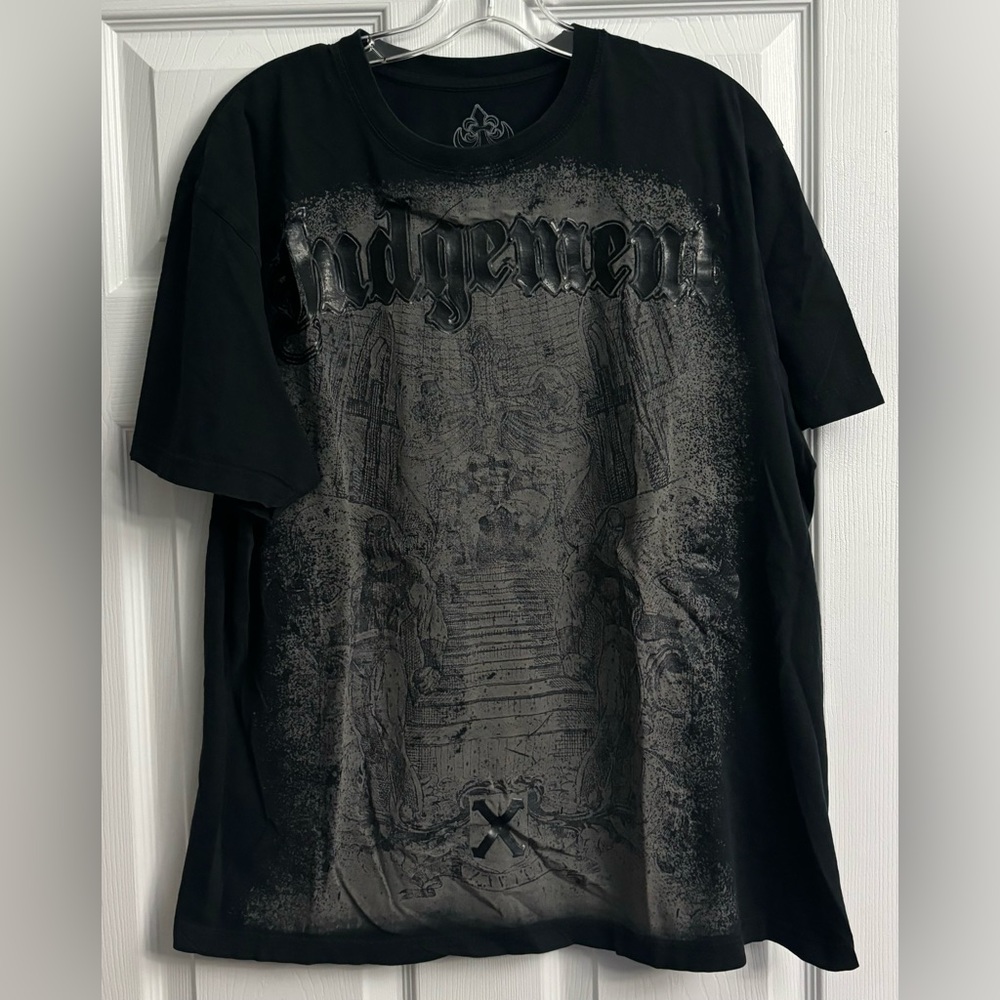 XVR Unlimited (Affliction Style)Mens Large Graphic Black T-Shirt.Two Small holes
